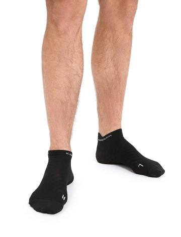Pánské Ponožky Icebreaker Merino Run+ Ultralight Micro Černé Bílé | CZ 1911PJJQ